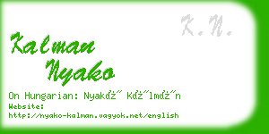 kalman nyako business card